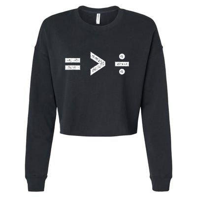 Equality Is Greater Than Division Symbols Cropped Pullover Crew