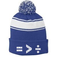 Equality Is Greater Than Division Symbols Stripe Pom Pom Beanie