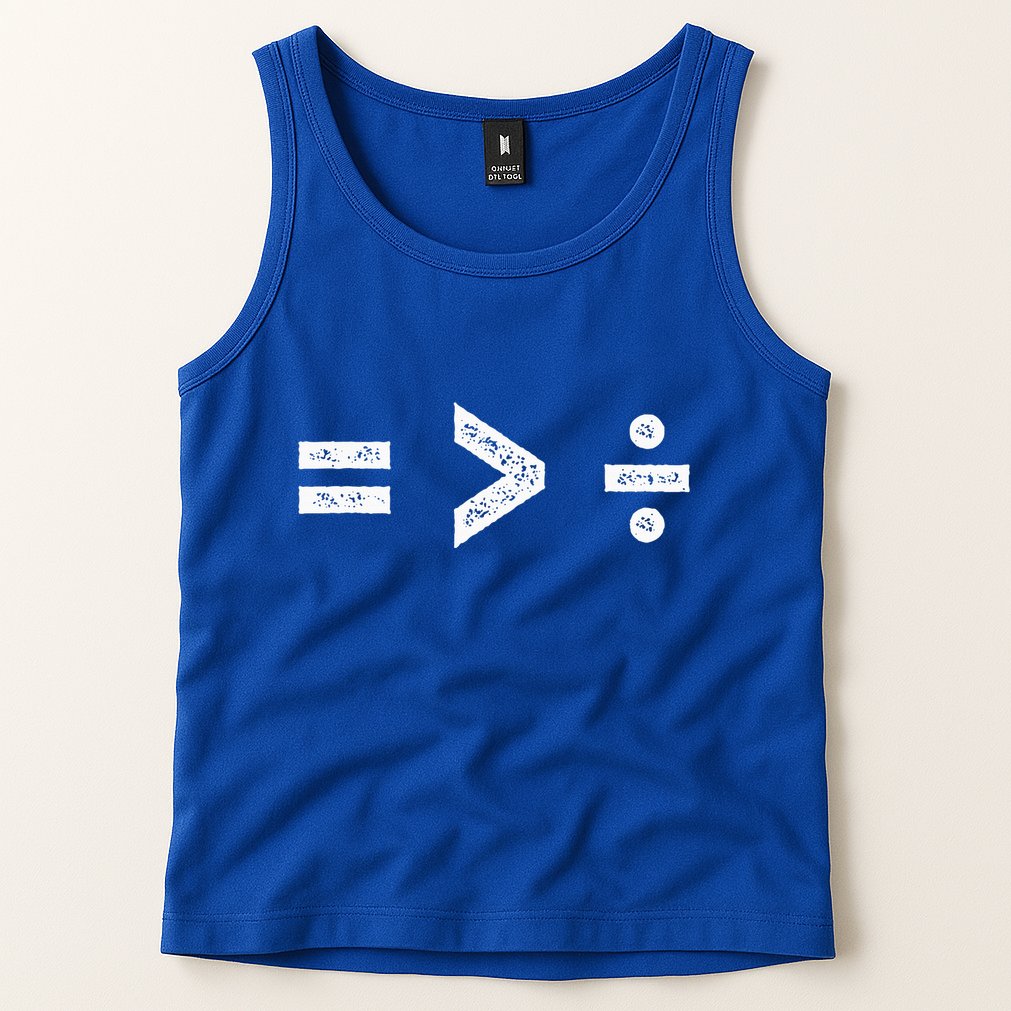 Equality Is Greater Than Division Symbols Tank Top