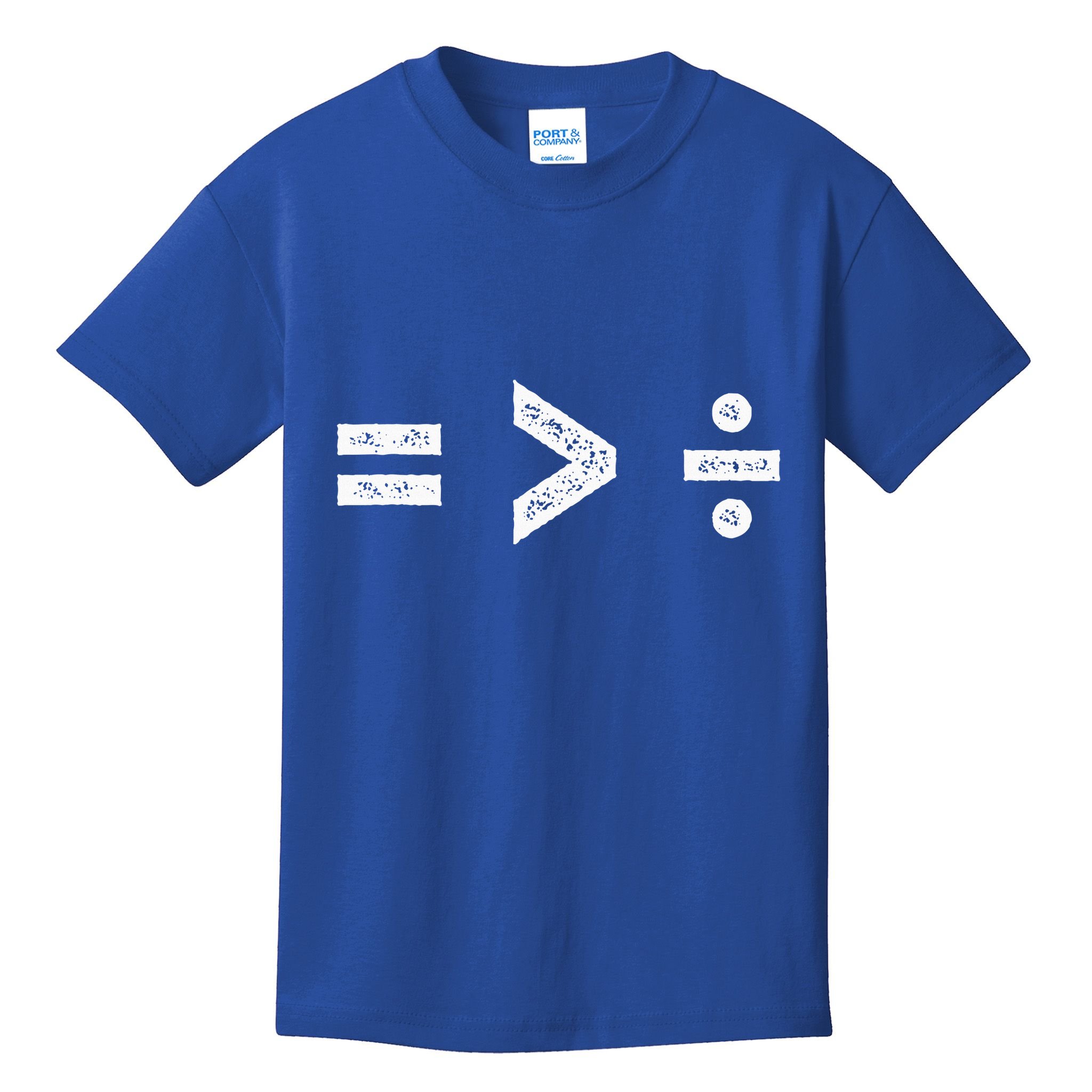 Equality Is Greater Than Division Symbols Kids T-Shirt
