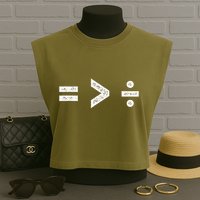 Equality Is Greater Than Division Symbols Garment-Dyed Women's Muscle Tee