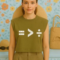 Equality Is Greater Than Division Symbols Garment-Dyed Women's Muscle Tee