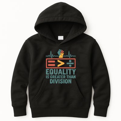Equality is Greater Than Division Kids Hoodie