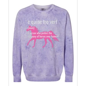 Equine Introvert Gift Funny Horse Lover Colorblast Crewneck Sweatshirt