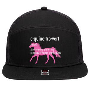 Equine Introvert Gift Funny Horse Lover 7 Panel Mesh Trucker Snapback Hat