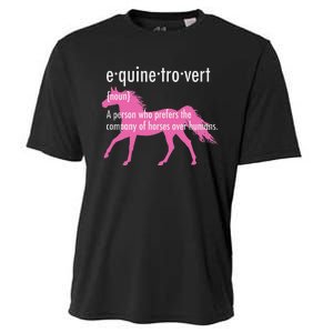 Equine Introvert Gift Funny Horse Lover Cooling Performance Crew T-Shirt