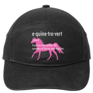 Equine Introvert Gift Funny Horse Lover 7-Panel Snapback Hat