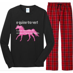 Equine Introvert Gift Funny Horse Lover Long Sleeve Pajama Set