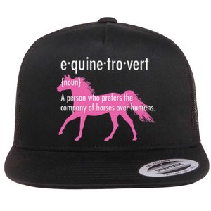 Equine Introvert Gift Funny Horse Lover Flat Bill Trucker Hat