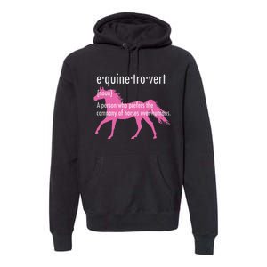 Equine Introvert Gift Funny Horse Lover Premium Hoodie