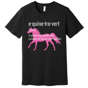 Equine Introvert Gift Funny Horse Lover Premium T-Shirt