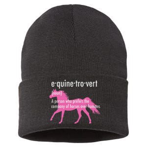 Equine Introvert Gift Funny Horse Lover Sustainable Knit Beanie