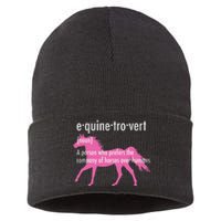 Equine Introvert Gift Funny Horse Lover Sustainable Knit Beanie