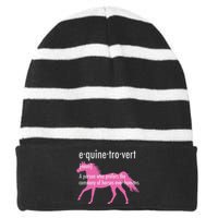 Equine Introvert Gift Funny Horse Lover Striped Beanie with Solid Band