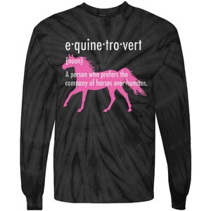 Equine Introvert Gift Funny Horse Lover Tie-Dye Long Sleeve Shirt