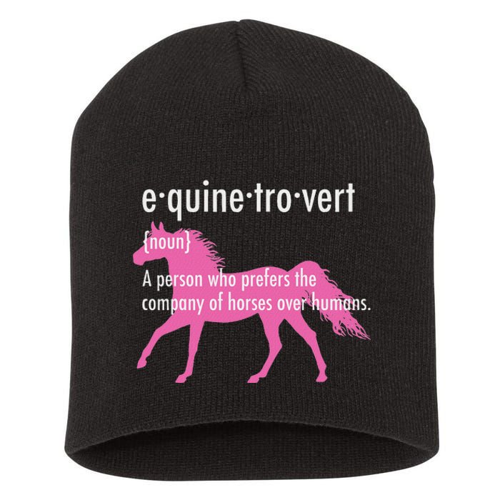 Equine Introvert Gift Funny Horse Lover Short Acrylic Beanie