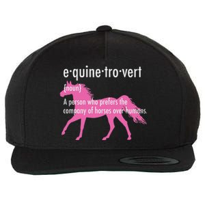 Equine Introvert Gift Funny Horse Lover Wool Snapback Cap