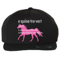 Equine Introvert Gift Funny Horse Lover Wool Snapback Cap