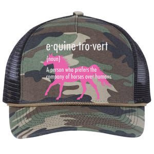 Equine Introvert Gift Funny Horse Lover Retro Rope Trucker Hat Cap