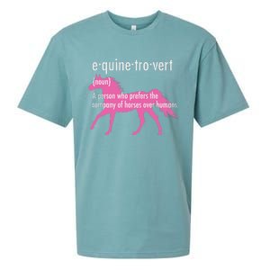 Equine Introvert Gift Funny Horse Lover Sueded Cloud Jersey T-Shirt