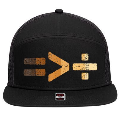 Equality Is Greater Than Division Black History BLM Melanin 7 Panel Mesh Trucker Snapback Hat