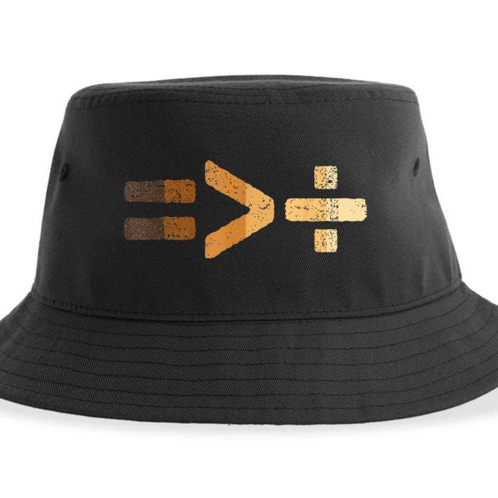 Equality Is Greater Than Division Black History BLM Melanin Sustainable Bucket Hat