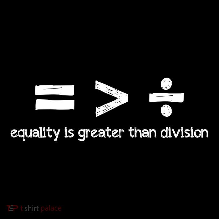 Equality Is Greater Than Division Drawstring Bag