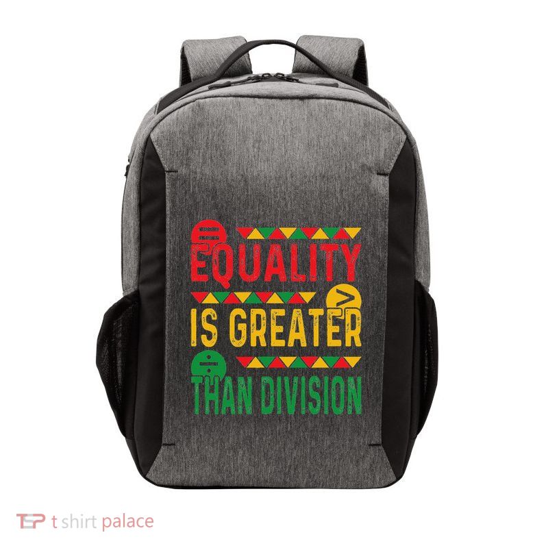 Equality Is Greater Than Division Math Black History Month Vector Backpack
