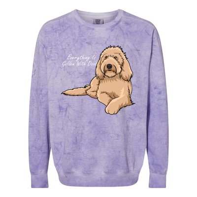 Everything Is Golden With My Goldendoodle Gift Colorblast Crewneck Sweatshirt