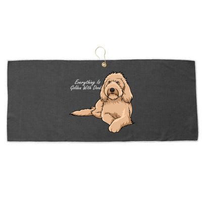 Everything Is Golden With My Goldendoodle Gift Large Microfiber Waffle Golf Towel