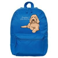 Everything Is Golden With My Goldendoodle Gift 16 in Basic Backpack