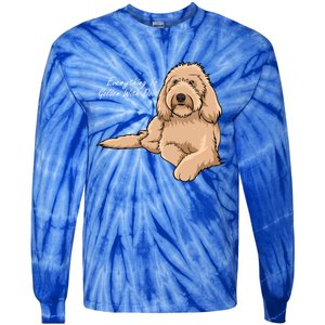 Everything Is Golden With My Goldendoodle Gift Tie-Dye Long Sleeve Shirt