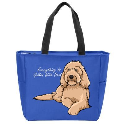 Everything Is Golden With My Goldendoodle Gift Zip Tote Bag