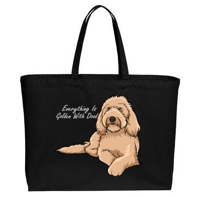 Everything Is Golden With My Goldendoodle Gift Cotton Canvas Jumbo Tote