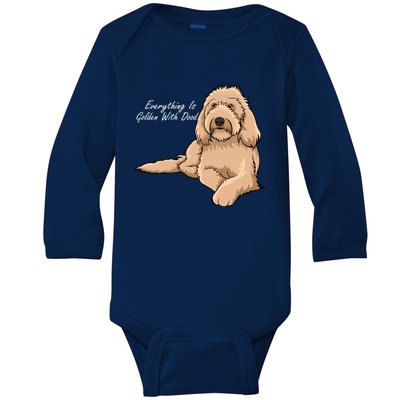 Everything Is Golden With My Goldendoodle Gift Baby Long Sleeve Bodysuit