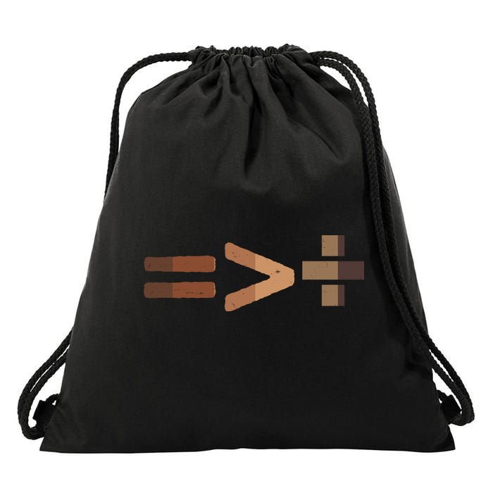 Equality Is Greater Than Division Unity Drawstring Bag