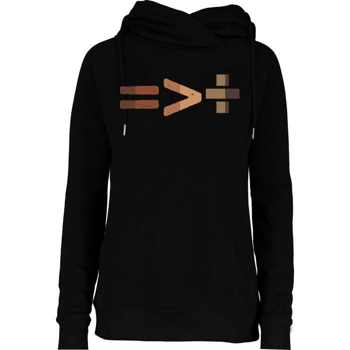 Equality Is Greater Than Division Unity Womens Funnel Neck Pullover Hood