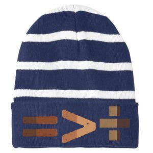 Equality Is Greater Than Division Unity Striped Beanie with Solid Band