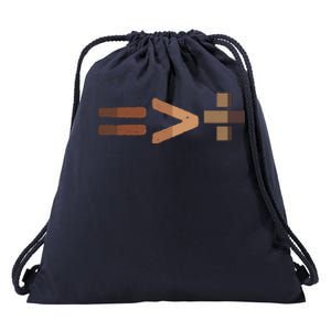 Equality Is Greater Than Division Unity Drawstring Bag