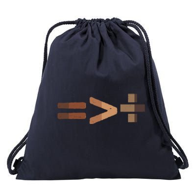 Equality Is Greater Than Division Unity Drawstring Bag