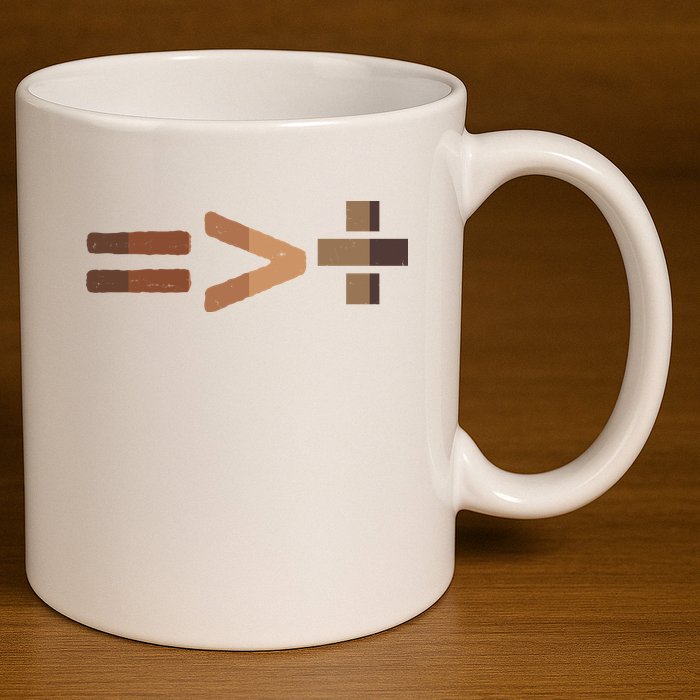 Equality Is Greater Than Division Unity 11oz C Handle Ceramic Mug