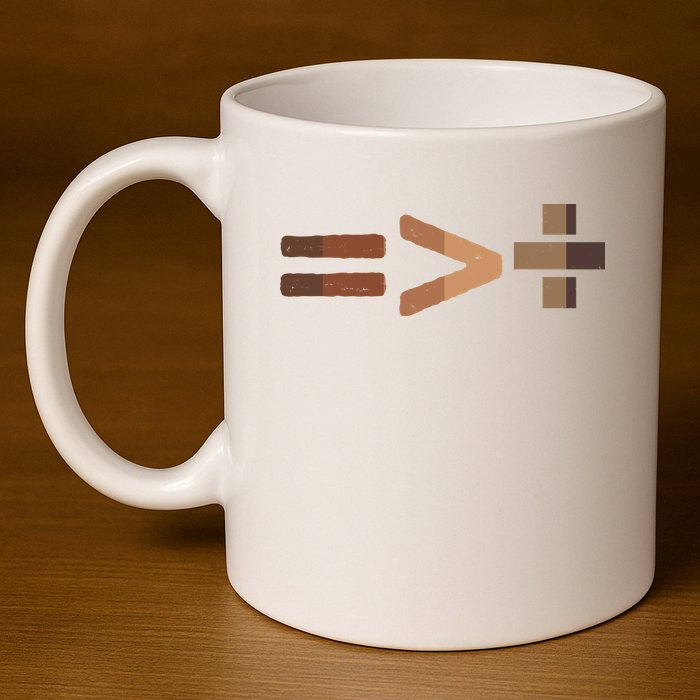 Equality Is Greater Than Division Unity 11oz C Handle Ceramic Mug