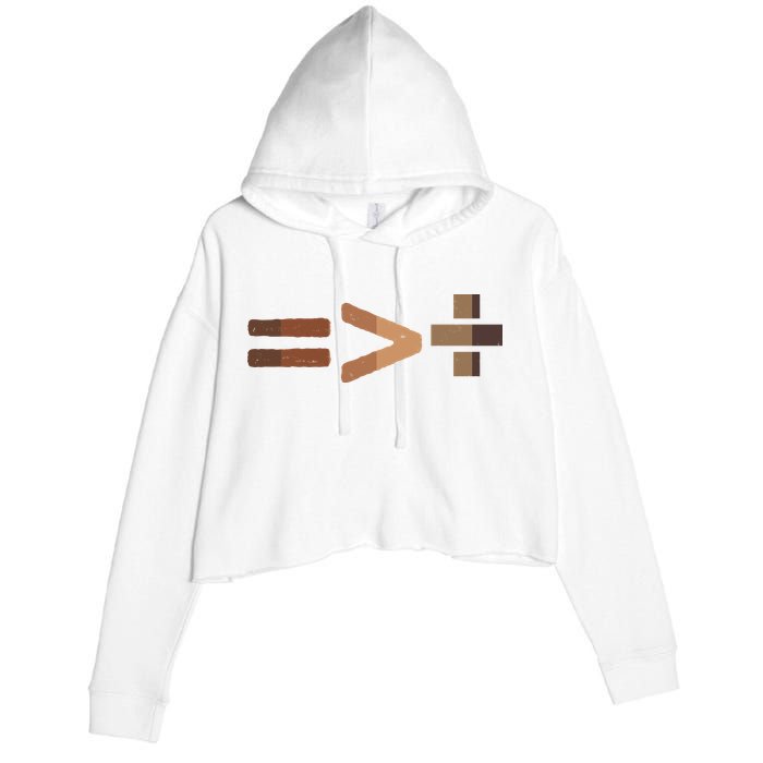 Equality Is Greater Than Division Unity Crop Fleece Hoodie