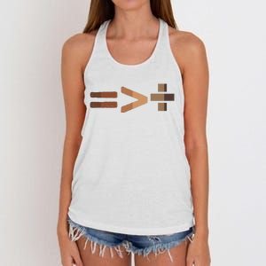 Equality Is Greater Than Division Unity Women's Knotted Racerback Tank