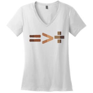 Equality Is Greater Than Division Unity Women's V-Neck T-Shirt