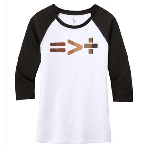 Equality Is Greater Than Division Unity Women's Tri-Blend 3/4-Sleeve Raglan Shirt