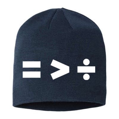 Equality Is Greater Than Division Math Symbols Equal Rights Sustainable Beanie