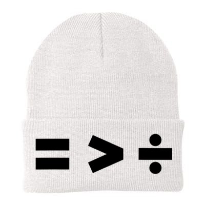 Equality Is Greater Than Division Math Symbols Equal Rights Knit Cap Winter Beanie