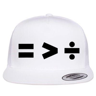 Equality Is Greater Than Division Math Symbols Equal Rights Flat Bill Trucker Hat