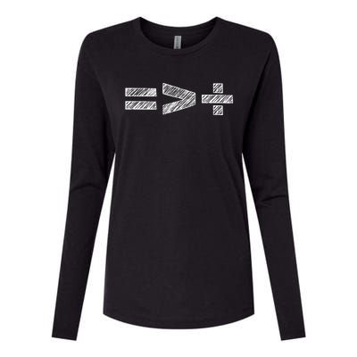 Equal Is Greater Than Divided Womens Cotton Relaxed Long Sleeve T-Shirt